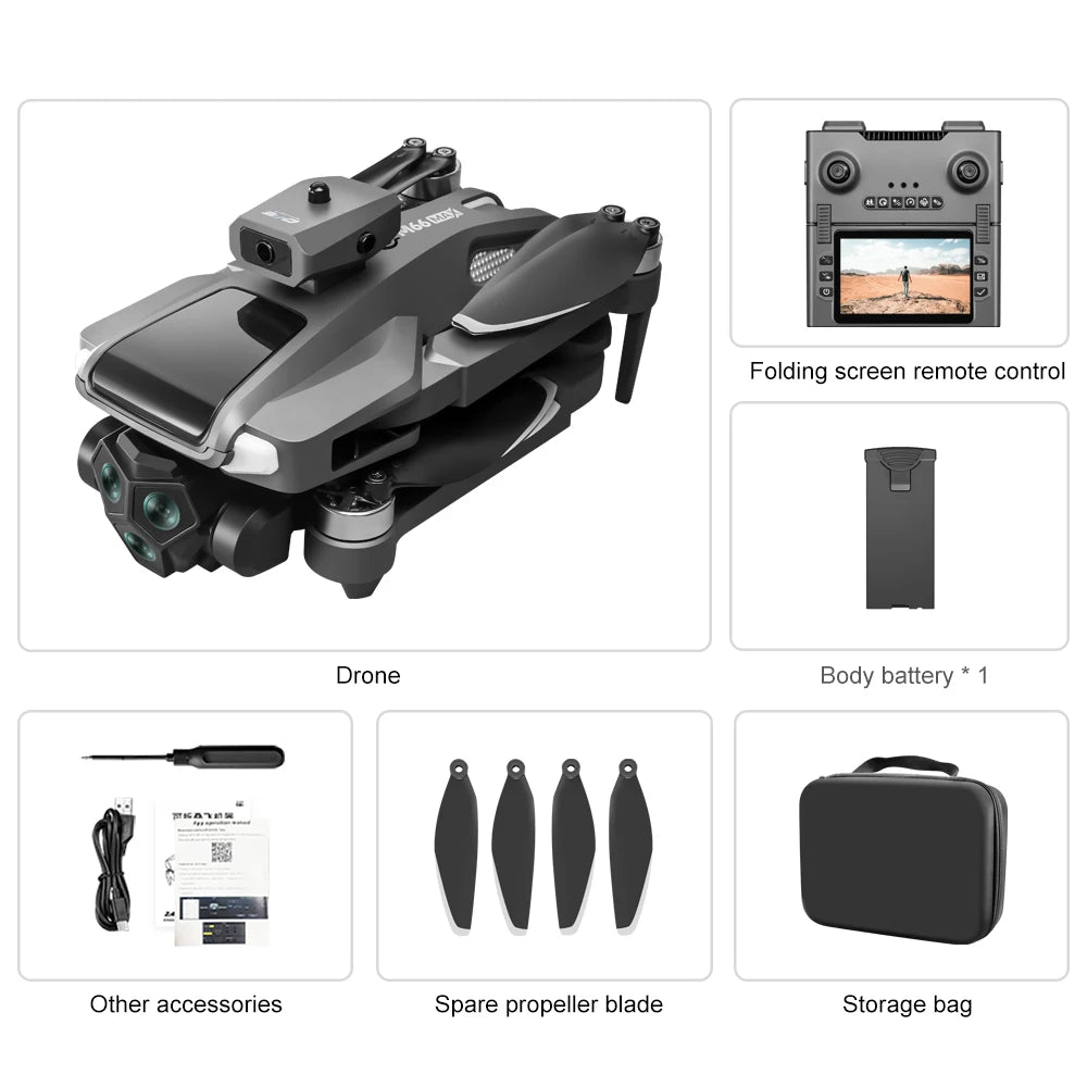NEW M66 MAX Mini Drone with Cameras Obstacle Avoidance Brushless Folding Screen Remote Control Quadcopter Drone