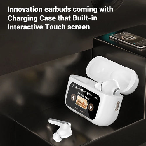 A9 Pro Sport Earbud Full-Color LCD LED Touch Screen Hifi Stereo Top ANC Active Noise Reduction Digital Display TWS Earphone