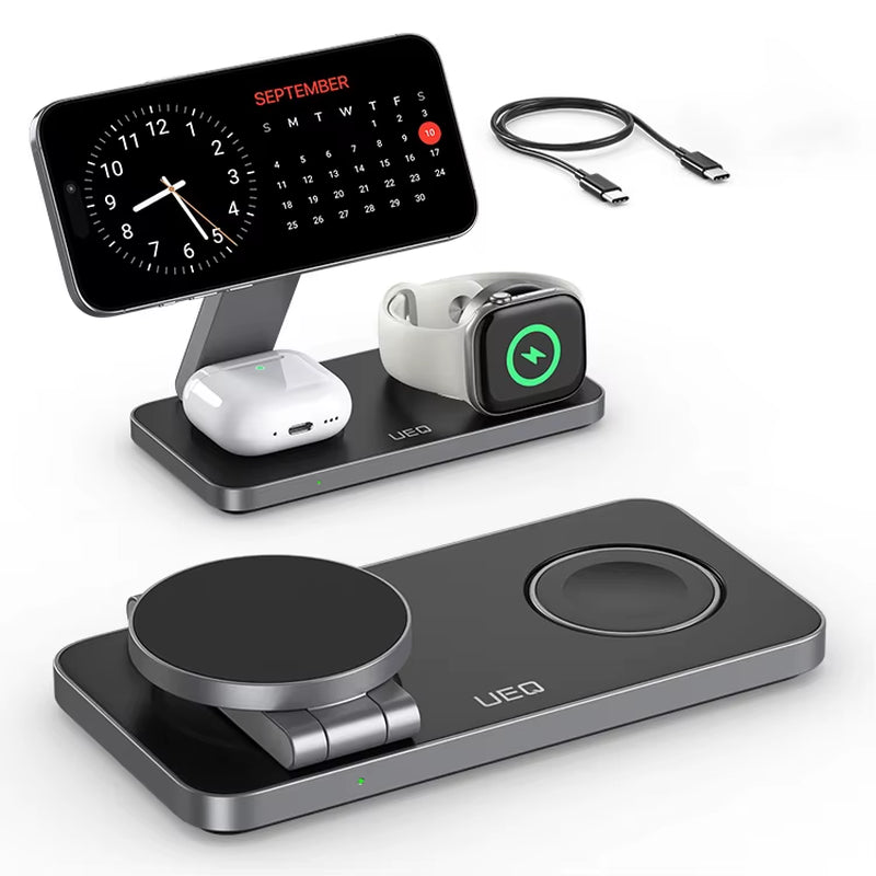 Wireless Charger Magnetic 3 in 1 Fast Charging Station 15W 3In1 Mobile Phone Smart Watch Stand for Apple Iphone 16 15 14 13 12